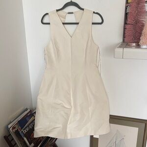 Halston Heritage Cream V-Neck Dress